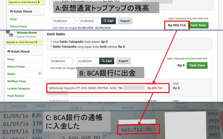 トップアップ証拠